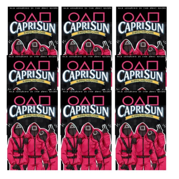 Happy Birthday Gaming Design Juice Pouche labels, Pink & Black, Set of 12 - Picture 2 of 5